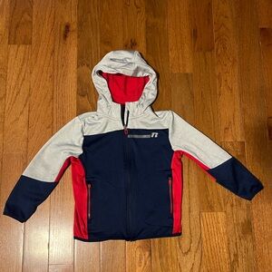Russell Athletic Kids Colorblock Raincoat - Navy, Red, and Gray
